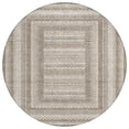 thumbnail image 1 of HomeRoots 628988 8 ft. Taupe & Ivory Geometric Washable Transitional Indoor & Outdoor Round Area Rug, 1 of 9