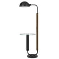 thumbnail image 1 of HomeRoots 63" Brown Tray Table Floor Lamp With Bronze Transparent Glass Dome Shade, 1 of 7