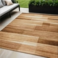 thumbnail image 1 of HomeRoots 630994 5 x 8 ft. Rust & Ivory Striped Washable Indoor & Outdoor Rectangle Area Rug, 1 of 1