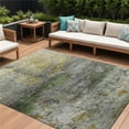 thumbnail image 1 of HomeRoots 631452 8 x 10 ft. Olive Green Gold & Gray Abstract Washable Indoor & Outdoor Rectangle Area Rug, 1 of 1