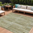 thumbnail image 1 of HomeRoots 631544 10 x 14 ft. Khaki & Olive Green Striped Washable Indoor & Outdoor Rectangle Area Rug, 1 of 1
