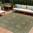 thumbnail image 1 of HomeRoots 631645 9 x 12 ft. Olive Green & Rust Floral Washable Indoor & Outdoor Rectangle Area Rug, 1 of 1
