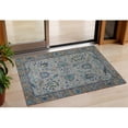 thumbnail image 1 of HomeRoots 631647 3 x 5 ft. Pewter & Teal Blue Floral Washable Indoor & Outdoor Rectangle Area Rug, 1 of 1