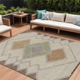 thumbnail image 1 of HomeRoots 631900 8 x 10 ft. Brown Copper & Fern Green Geometric Washable Indoor & Outdoor Rectangle Area Rug, 1 of 1