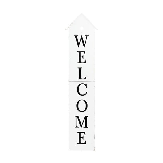 HomeRoots 634303 48 in. White & Black Solid Wood Birdhouse Welcome Porch Sign