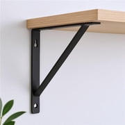 HomeRoots 634527 7 in. Black Metal Wall Mounted Shelf Brackets - Set of 2