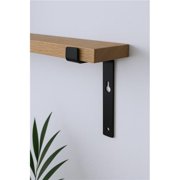 HomeRoots 634530 7 in. Black Metal Wall Mounted Shelf Brackets - Set of 2