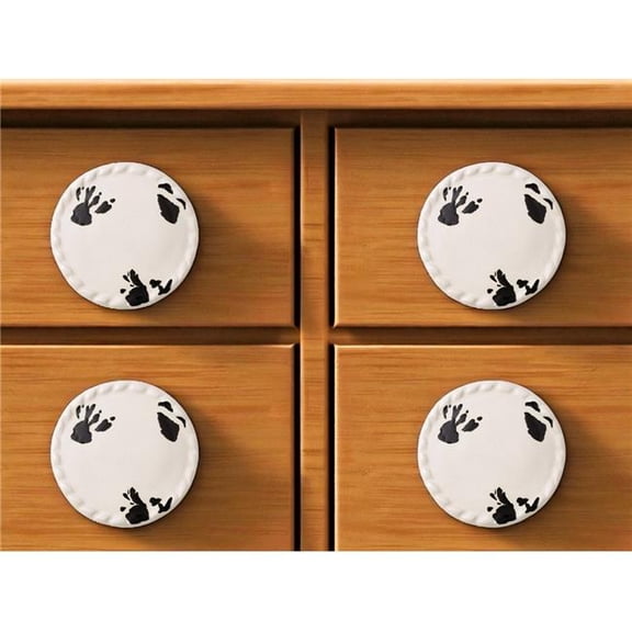 HomeRoots 635796 Distressed White Ceramic Drawer Pull Knobs - Set of 6