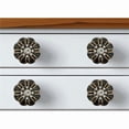 thumbnail image 1 of HomeRoots 635797 Black & Gold Iron & Faux Crystal Scalloped Shape Drawer Pull Knobs - Set of 6, 1 of 1