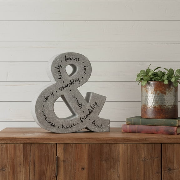 20" X 18" Black And Gray Galvanized Metal Ampersand Hanging Wall Decor