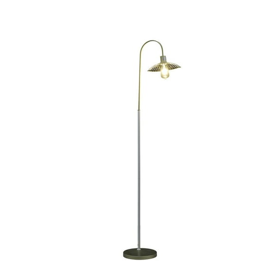 HomeRoots 64" Gold and Arched Floor Lamp With Metal Cage Shade