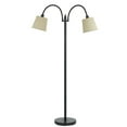 thumbnail image 1 of 65" Bronze Two Light Traditional Shaped Floor Lamp With Tan Square Shade, 1 of 7