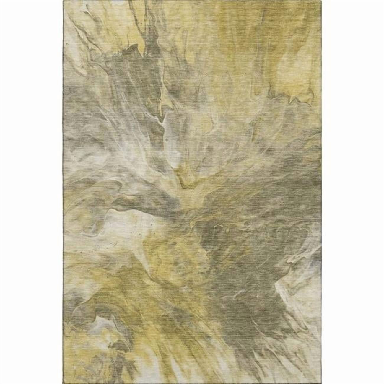 HomeRoots 653508 5 x 8 ft. Taupe, Ivory & Gold Abstract Washable ...