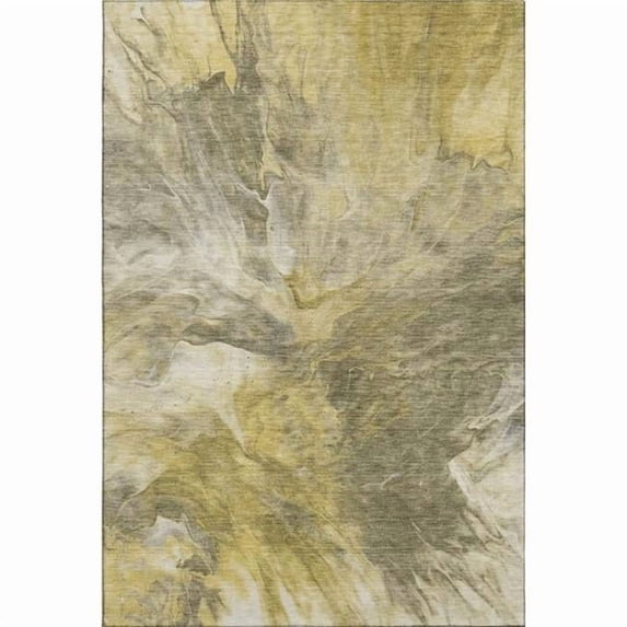 HomeRoots 653508 5 x 8 ft. Taupe, Ivory & Gold Abstract Washable ...