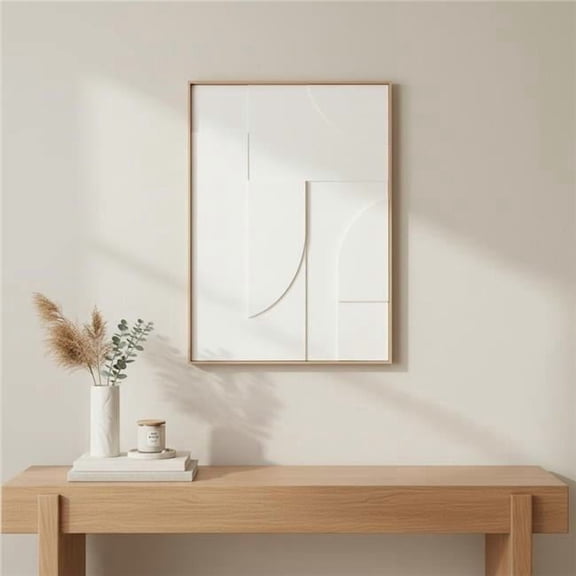 HomeRoots 653971 White Geo Mache Brown Shadowbox Wall Art
