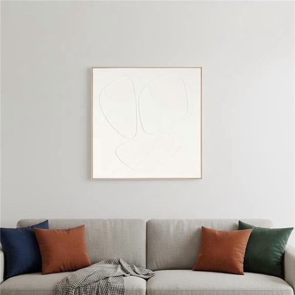 HomeRoots 653974 White Curvy Geo Trio Brown Shadowbox Wall Art