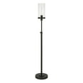 thumbnail image 1 of HomeRoots 66" Black Torchiere Floor Lamp With Clear Seeded Glass Drum Shade, 1 of 9