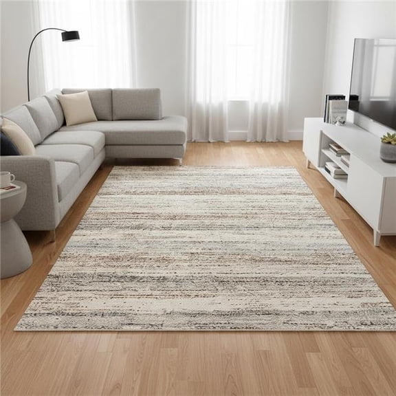 HomeRoots 660034 8 x 11 ft. Abstract Area Rug, White & Orange