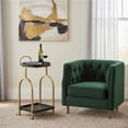thumbnail image 1 of HomeRoots 668798 17 in. Black & Brass Steel & Solid Wood Distressed Round Rolling Bar Cart, 1 of 1