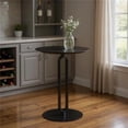 thumbnail image 1 of HomeRoots 668826 24 in. Black Wood & Steel Rounded Bar Table, 1 of 1