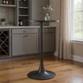 thumbnail image 1 of HomeRoots 668829 24 in. Gray & Black Faux Terrazzo & Steel Rounded Bar Table, 1 of 1