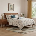 thumbnail image 1 of HomeRoots 678434 2 x 90 x 90 in. Blue & Ivory Queen Size Ring Stitch Sham & Comforter Set - Set of 7, 1 of 5