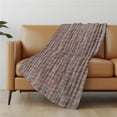 thumbnail image 1 of HomeRoots 698998 50 x 70 in. Burgundy & Beige Striped Microfiber Plush Throw Blanket, 1 of 1