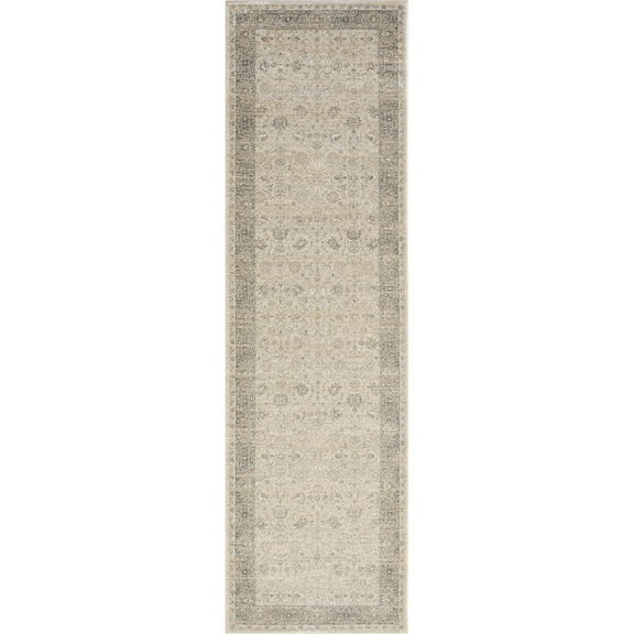 HomeRoots 7' Runner Beige Floral Runner Rug