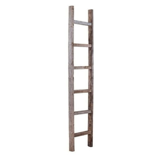 7 Step Rustic Weathered Gray Wood Ladder Shelf 7 Step Rustic Weathered Gray Wood Ladder Shelf