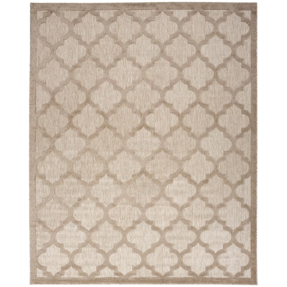 Taupe and Ivory Moroccan Trellis 7' x 10' Synthetic Area Rug