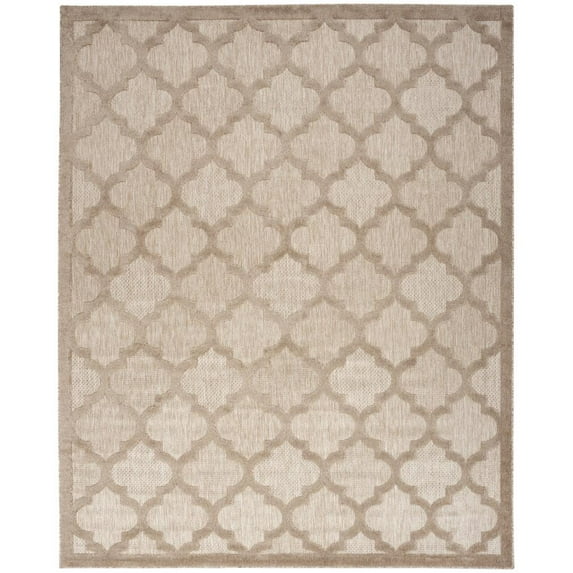 7' X 10' Beige Geometric Flatweave Area Rug