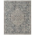 thumbnail image 1 of 7' X 10' Blue And Ivory Floral Power Loom Stain Resistant Area Rug, 1 of 10