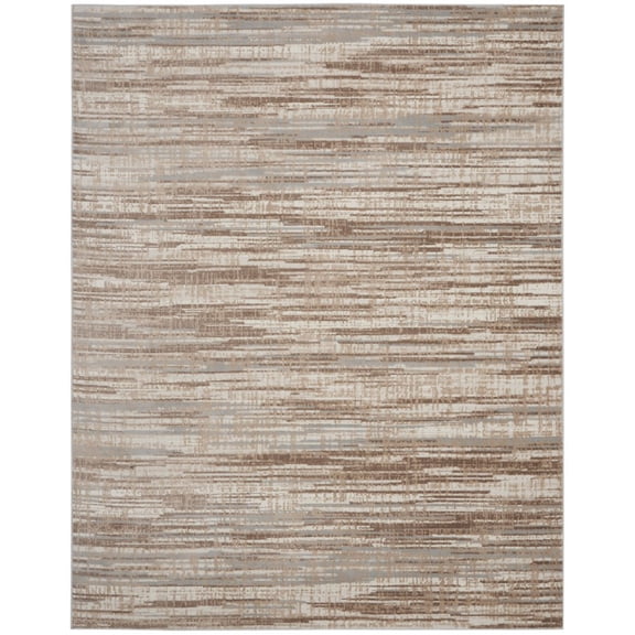 7' X 10' Brown Abstract Power Loom Area Rug