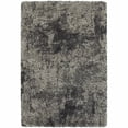 thumbnail image 1 of 6' X 9' Charcoal Silver And Grey Abstract Shag Power Loom Stain Resistant Area Rug, 1 of 5