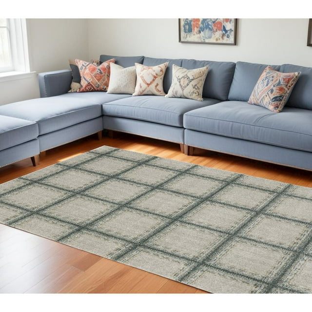 HomeRoots 7' X 10' Gray Geometric Power Loom Area Rug