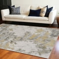 thumbnail image 1 of 7' X 10' Ivory Gold And Gray Abstract Stain Resistant Area Rug, 1 of 9