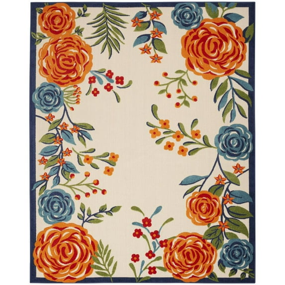 7' X 10' Multicolor Floral Stain Resistant Non Skid Area Rug