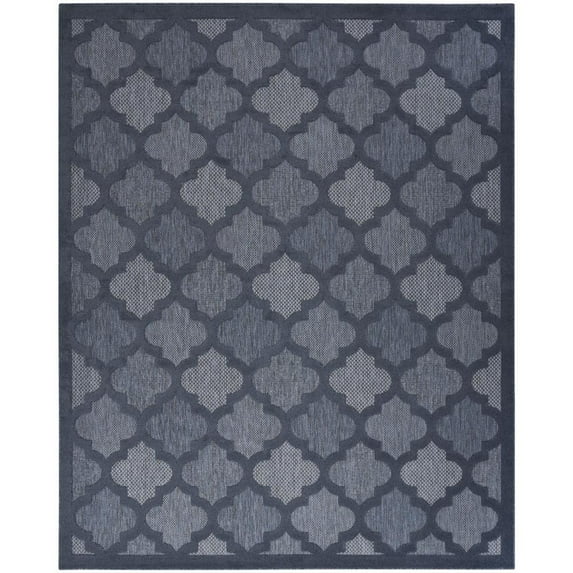 HomeRoots 7' X 10' Navy Blue Geometric Flatweave Area Rug