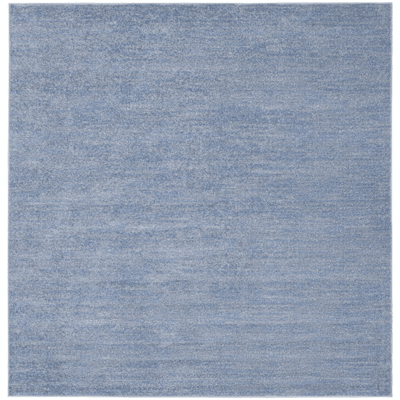 7' X 7' Blue And Grey Square Striped Non Skid Indoor Outdoor Area Rug