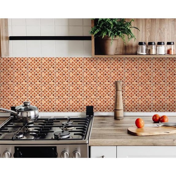 7" X 7" Terra Cotta Tango Peel and Stick Tiles