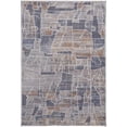 thumbnail image 1 of 7' X 9' Blue Gray And Orange Geometric Power Loom Stain Resistant Area Rug, 1 of 10