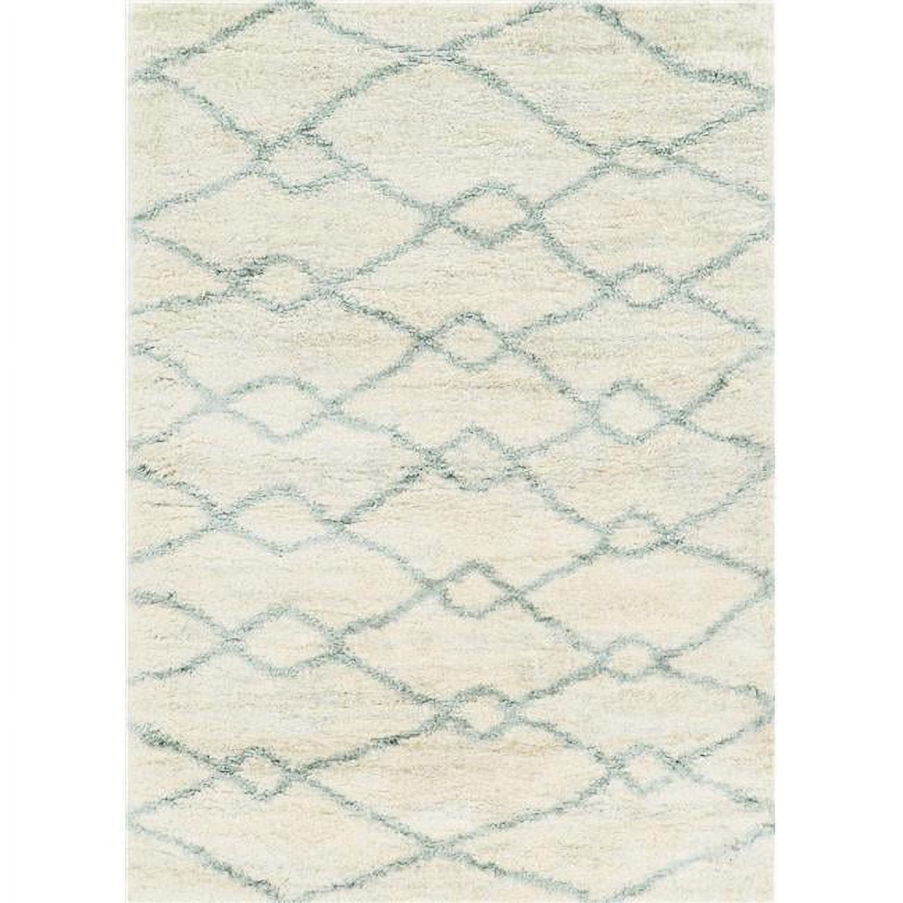 Ivory and Gray 8' x 10' Stain-Resistant Synthetic Area Rug