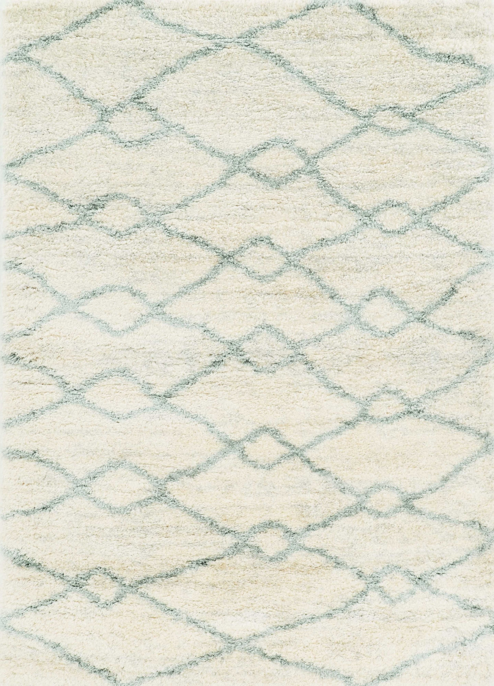 Ivory and Gray 8' x 10' Stain-Resistant Synthetic Area Rug