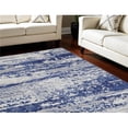 thumbnail image 1 of HomeRoots 550636 7 x 10 ft. Abstract Distressed Non Skid Rectangle Area Rug, Ivory & Navy Blue, 1 of 1