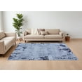 thumbnail image 1 of 7' X 10' Light Blue and Black Abstract Power Loom Area Rug, 1 of 4