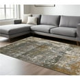 thumbnail image 1 of HomeRoots 575883 7 x 10 ft. Abstract Rectangle Area Rug with Fringe, Gray & Gold, 1 of 1