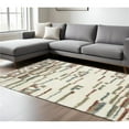 thumbnail image 1 of HomeRoots 574653 7 x 10 ft. Abstract Shag Distressed Rectangle Area Rug with Fringe, Tan, Gray & Ivory, 1 of 1