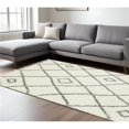 thumbnail image 1 of HomeRoots 574638 7 x 10 ft. Diamond Shag Rectangle Area Rug with Fringe, Ivory, Gray & Tan, 1 of 1