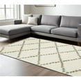 thumbnail image 1 of HomeRoots 574663 7 x 10 ft. Diamond Shag Rectangle Area Rug with Fringe, Ivory, Tan & Gray, 1 of 1