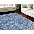 thumbnail image 1 of HomeRoots 550616 7 x 10 ft. Floral Distressed Non Skid Rectangle Area Rug, Ivory & Blue, 1 of 1